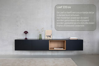 Tv-meubel incl. frame kwarts, 2 Cocons, RAAT, Loef 220 OV, Zwart